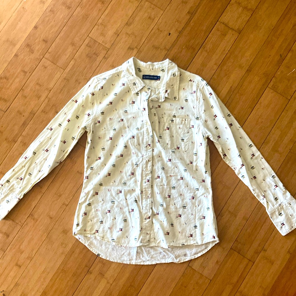 United by Blue size M ice fishing pattern blouse / shirt organic cotton
